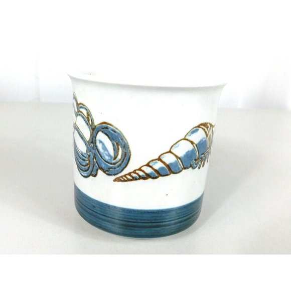 Seashell Coffee Mug Cup Teacup White/Blue Ceramic - Picture 2 of 11